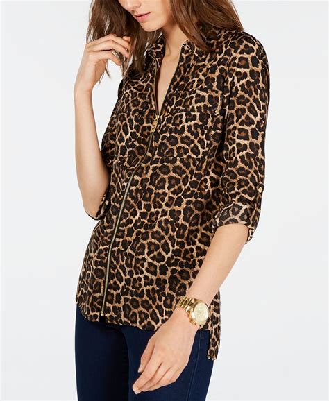 michael kors leopard top 